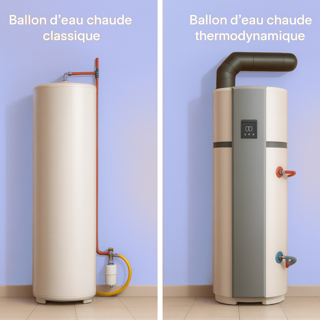 Ballon d'eau chaude thermodynamique installé – jusqu’à 90% d’électricité économisée